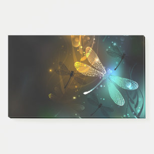 Post-it® Vol de libellule verte lumineuse