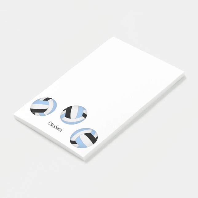 Post-it® volley-ball personnalisé bleu clair (Incliné)