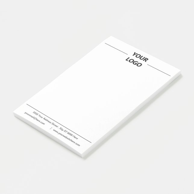 Post-it® Votre entreprise Logo Texte Info Bureau d'affaires (Incliné)