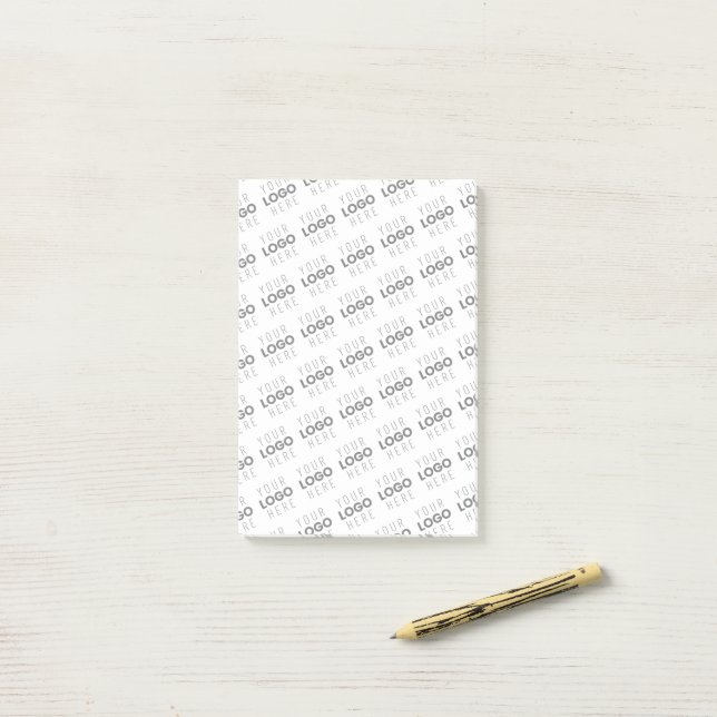 Post-it® Votre image/logo éclairé automatiquement + Motif (Sur un bureau)