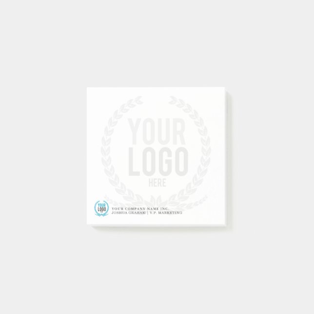 Post-it® Votre logo d'affaires s'est fané le contexte 3x3 (Devant)