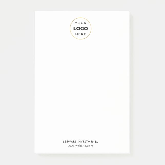 Post-it® Votre logo Entreprise Blanc (Devant)