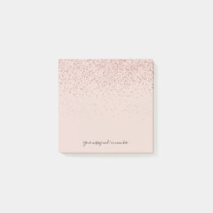 Post-it® Votre Message Rose Pailleté Or