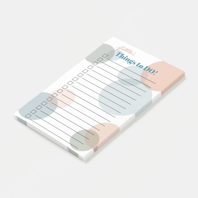 Post-it® Votre nom choses à faire - Gros points Confetti co (Incliné)