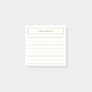 Post-it® Votre nom Corporate Minimalist Gold/White Linked