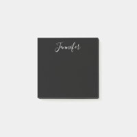 Votre nom | Élégant script blanc sur noir