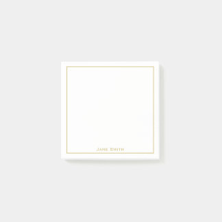 Post-it® Votre nom Entreprise Minimaliste Or/Blanc