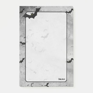 Post-it® Votre nom Foule d'Halloween Bats Gris Grunge BG