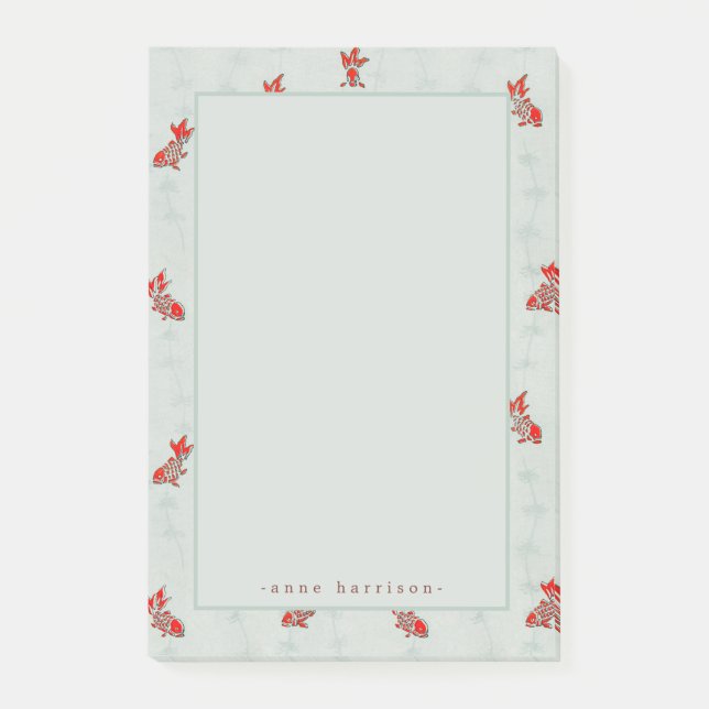 Post-it® Votre nom Poisson rouge japonais Koi (Devant)