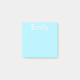 Post-it® Votre propre nom ou mot Bleu ciel doux
