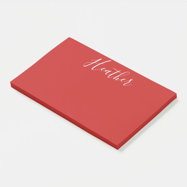 Post-it® Votre script blanc personnalisé en rouge (Incliné)