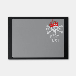 Post-it® Votre texte gardent le crâne rouge calme d'os