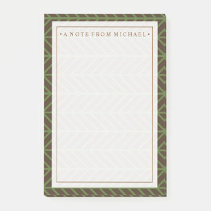 Post-it® Votre texte Kaki Herringbone