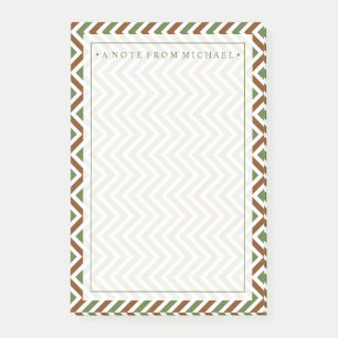 Post-it® Votre texte Khaki Chevron