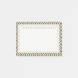 Post-it® Votre texte Khaki Chevron