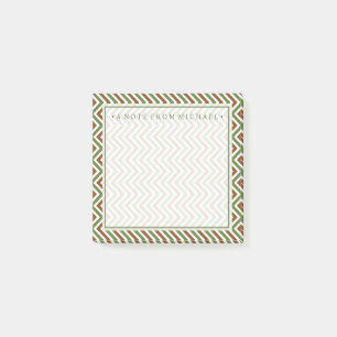 Post-it® Votre texte Khaki Chevron