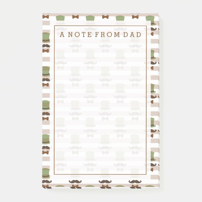 Post-it® Votre texte | Top Hat Moustache (Devant)