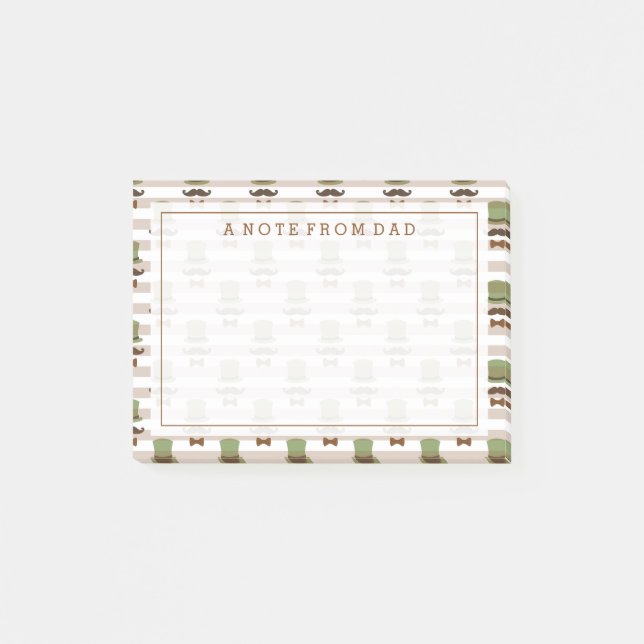 Post-it® Votre texte | Top Hat Moustache (Devant)