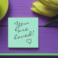 Vous êtes aimé Vert avec cœur Positif
