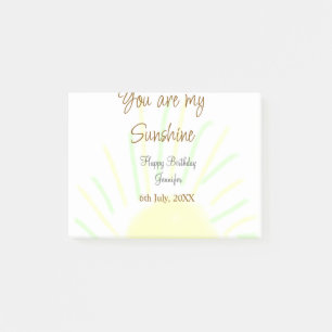 Post-it® Vous êtes mon anniversaire jaune pastel ajouter no