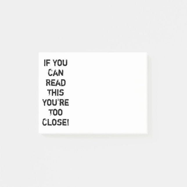 Post-it® Vous êtes trop proche Citation drôle (Devant)