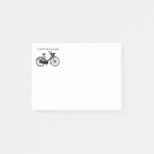 Post-it® "Vous voulez faire du vélo" Citation motivationnel (Devant)