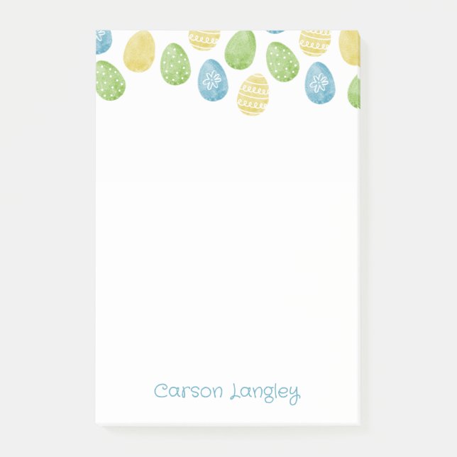 Post-it® Watercolor Easter Egg Post-It Notes (Devant)
