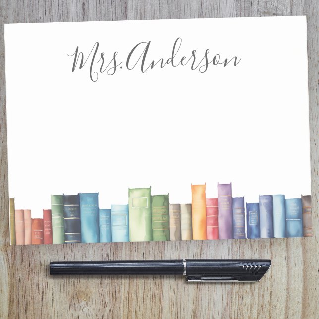 Post-it® Watercolor Livres Bibliothécaire Professeur (Créateur téléchargé)