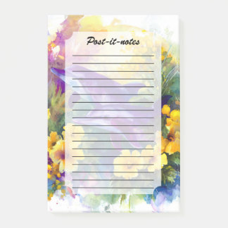 Post-it® Watercolor Ocean Dolphins Tropical Flowers