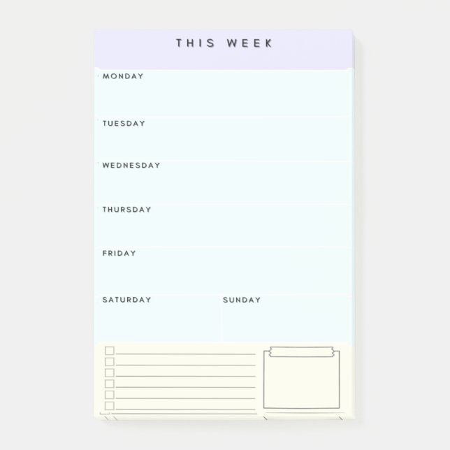 Post-it® Weekly Sticky Planner Post-it Notes (Devant)