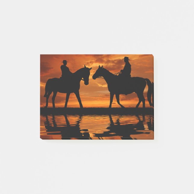 Post-it® Western Sunset Horseback équitation silhouette cow (Devant)