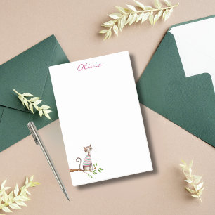 Post-it® Whimsical Chat Maman Amoureux des chats Aquarelle 