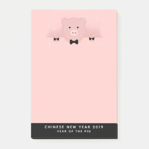 Post-it® Whimsical pink pig cute Farm Animal