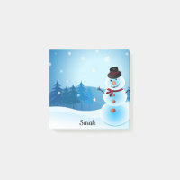 Winter Snowman Ajouter un nom joli bureau cadeau