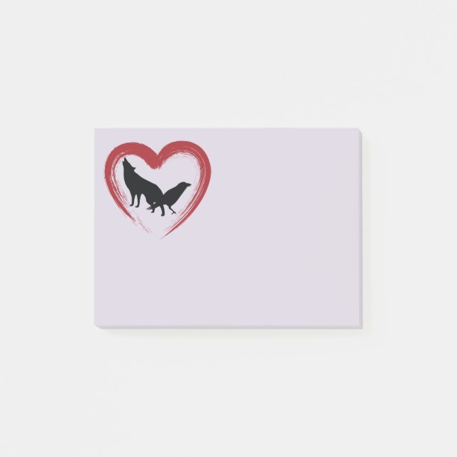 Post-it® Wolf du Coeur et Corbeau (Devant)