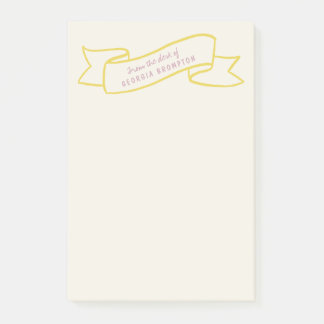 Post-it® Yellow Banner Violet Purple Personalized Name