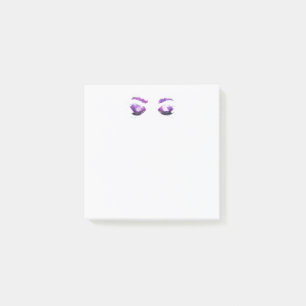 Post-it® Yeux violets glamour & sourcils à l'aquarelle