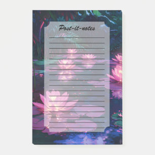 Post-it® Zen de minuit Nature Étang de lotus rose