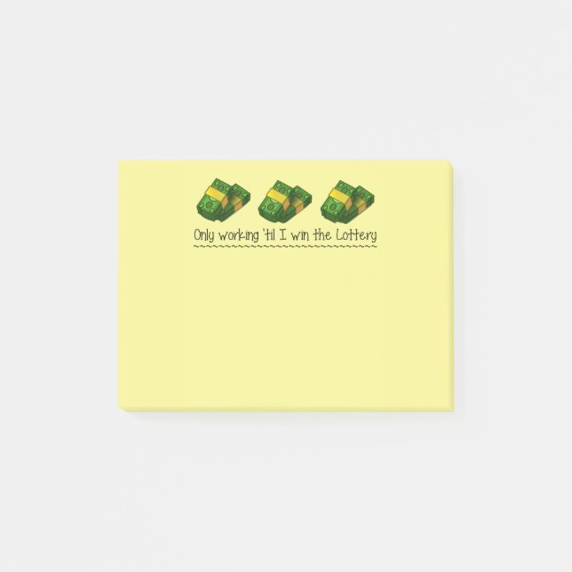 Post-Itanmerkungen: Nur arbeitend, bis ich die Post-it Klebezettel (Vorderseite)