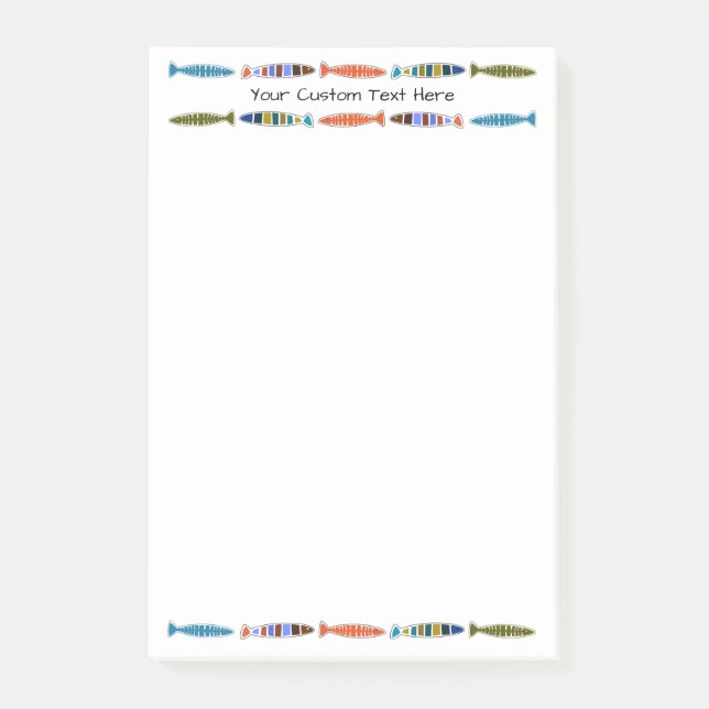 Post-Itanmerkungen Text des Fisch-Musters Post-it Klebezettel (Vorderseite)