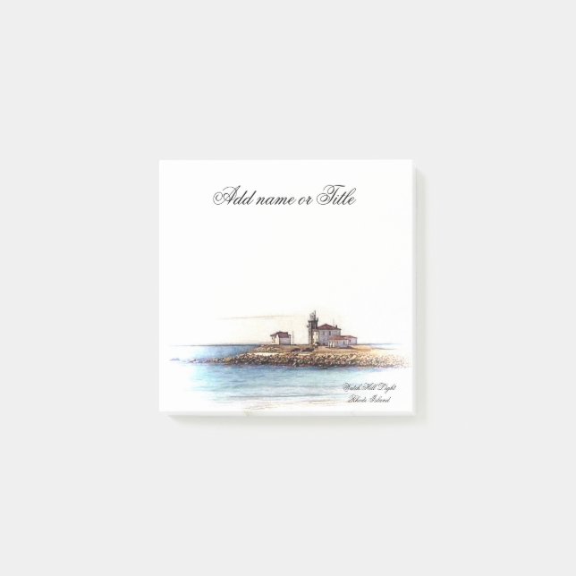 Post-Itanmerkungen Uhr-Hügel-Leuchtturm Rhode Post-it Klebezettel (Vorderseite)