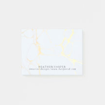 Post-Itanmerkungs-Notizblock - Blau-u. Goldmarmor