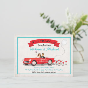 Post Mariage Brunch Réception voiture Invitation