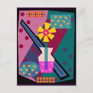 Post Modern Mod Blumen Postkarte