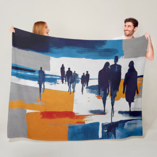 Post-Sturm-Wanderer – Abstrakte Figuren Fleecedecke