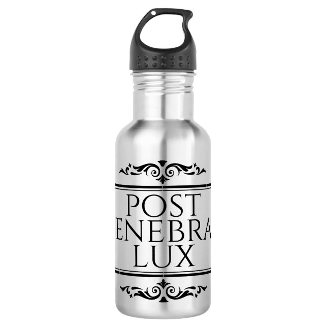Post Tenebras Lux Edelstahlflasche (Vorderseite)