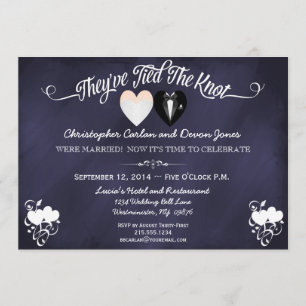 Post Wedding Trendy Blue Chalkboard Einladung