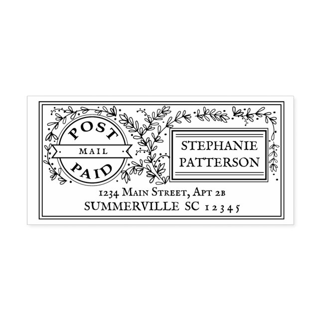Posta Beerdigte Florenz Postal Rücksendeadresse Gummistempel (Prägung)