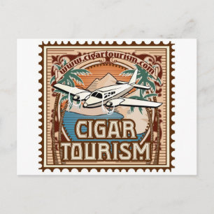 Postage Briefmarke Logo Zigarre Tourismus Postkarte
