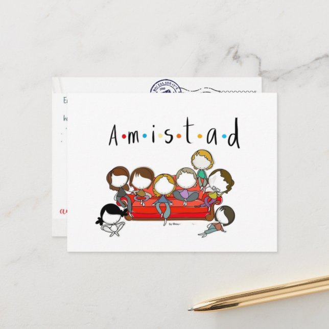 Postal de amistad para san valentin postkarte (Vorderseite/Rückseite Beispiel)